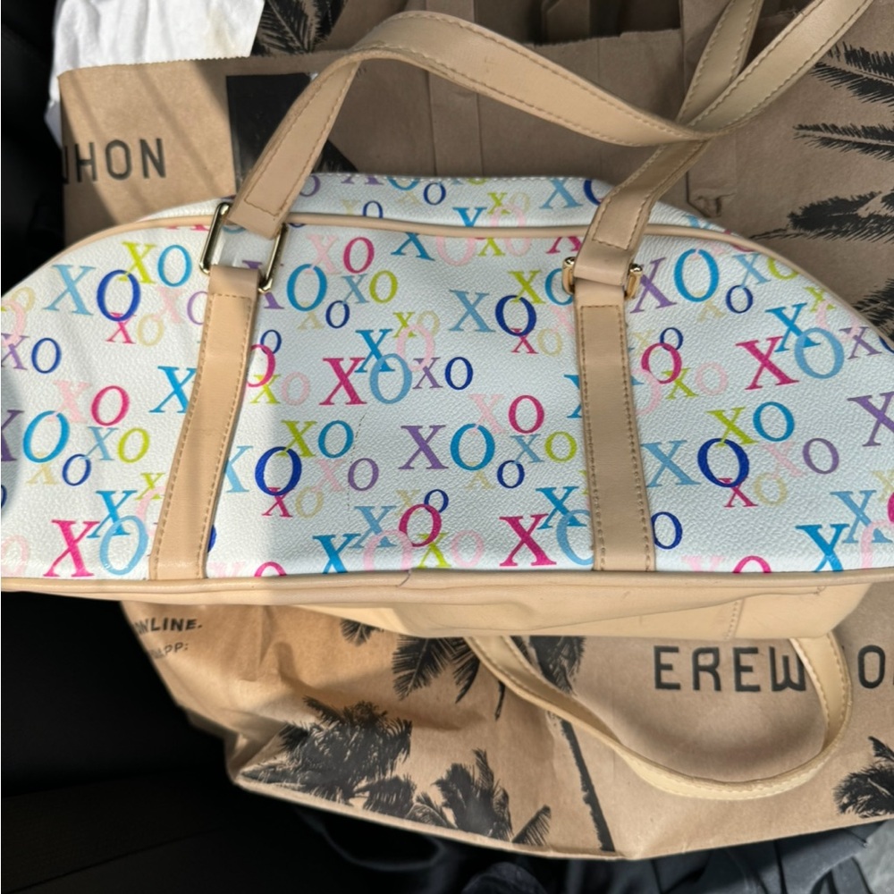 XOXO Y2K white multi colored satchel handbag